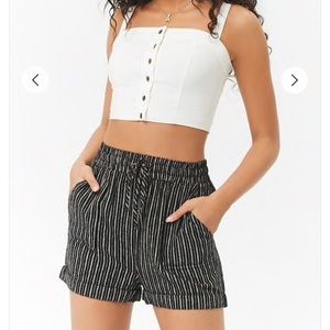 Linen striped shorts